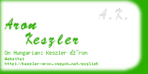 aron keszler business card